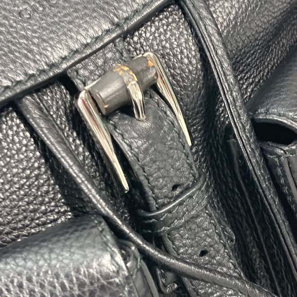 GUCCI Black Leather Bamboo Backpack - Picture 8 of 16